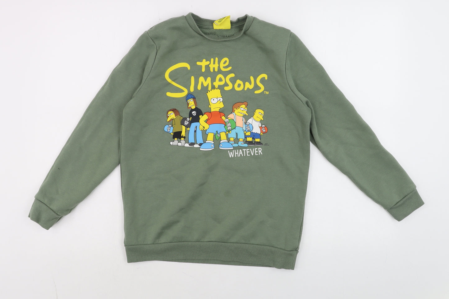 Primark Boys Green The Simpsons Pullover Sweatshirt 11-12 Years