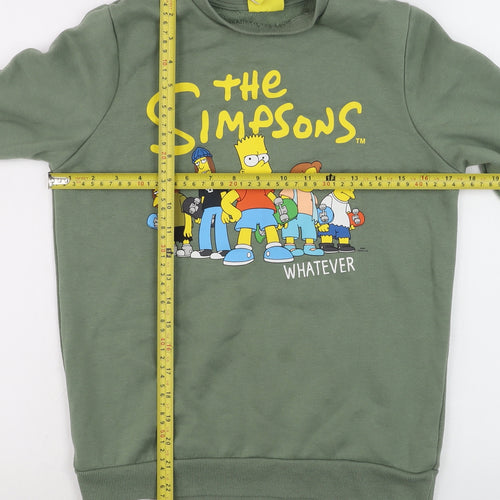 Primark Boys Green The Simpsons Pullover Sweatshirt 11-12 Years