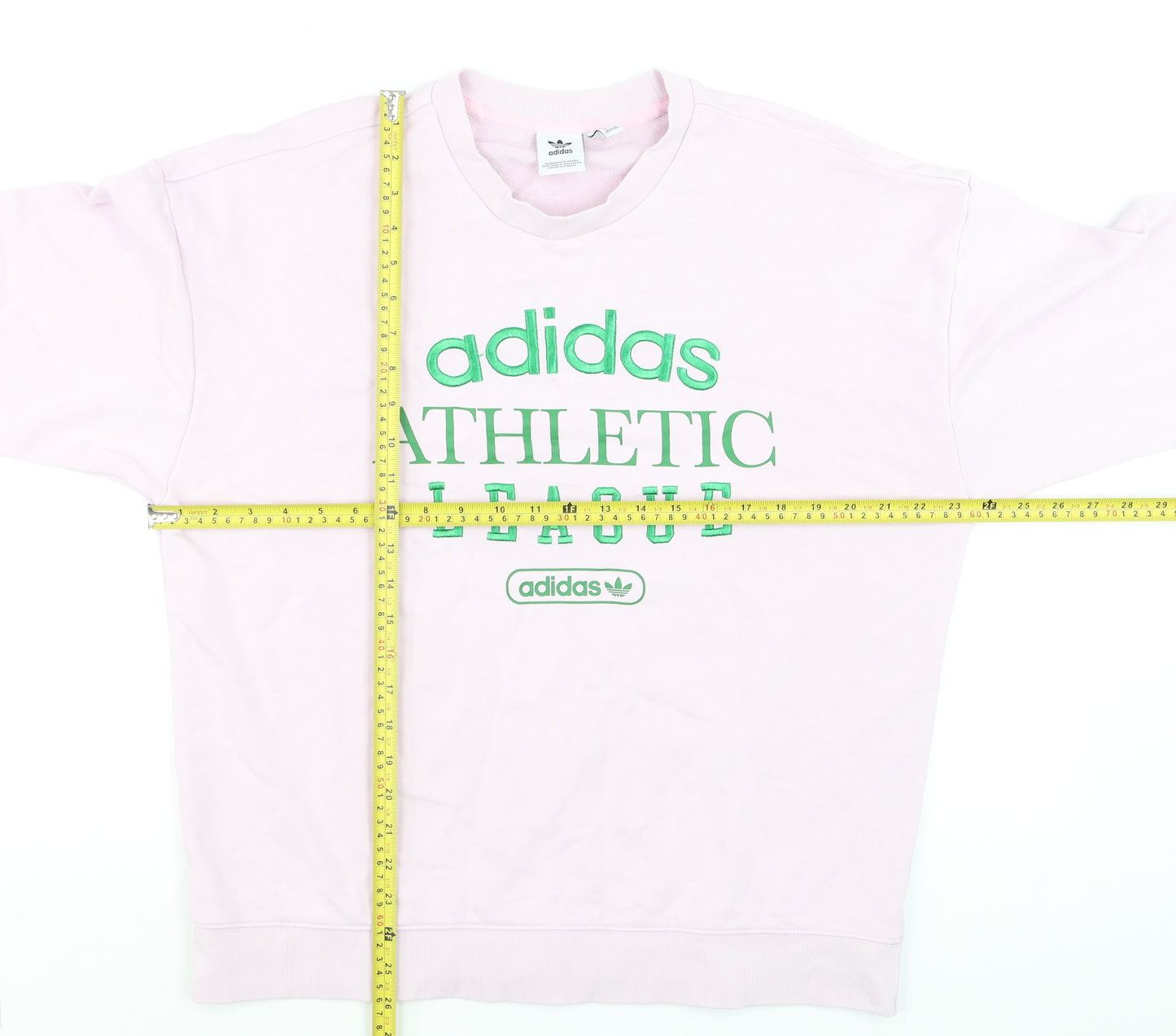 Adidas Women Pink Athletic League Sweatshirt UK 14 Crew Neck Pullover