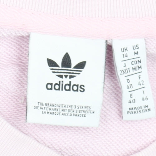 Adidas Women Pink Athletic League Sweatshirt UK 14 Crew Neck Pullover