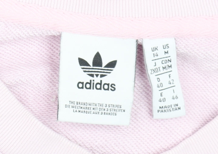 Adidas Women Pink Athletic League Sweatshirt UK 14 Crew Neck Pullover