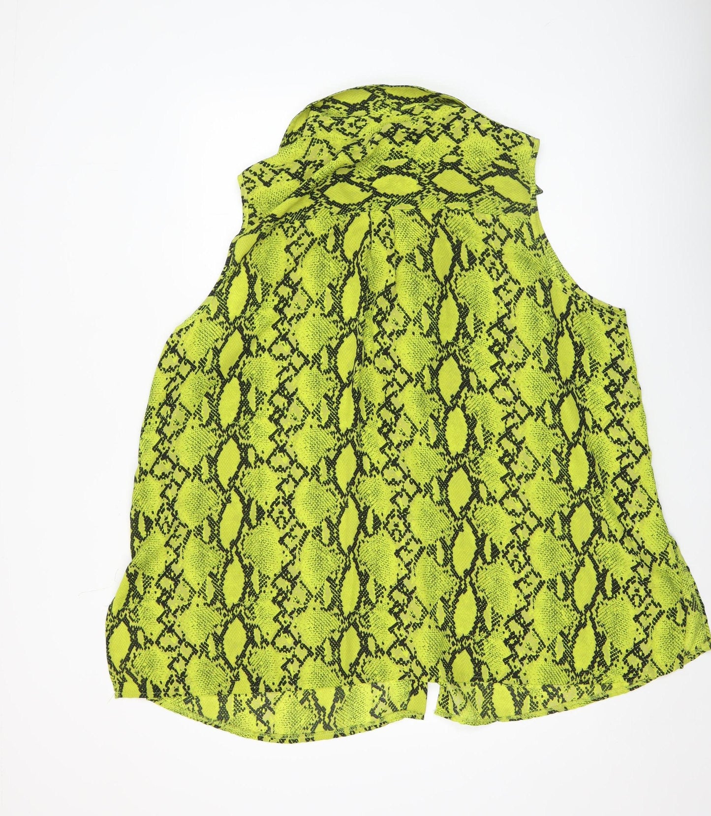 New Look Women Green Snake Print Sleeveless Collared Blouse UK 20