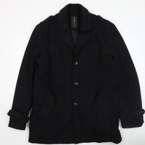 Tom Tailor Denim Men's Black Wool Blend Overcoat Size 2XL
