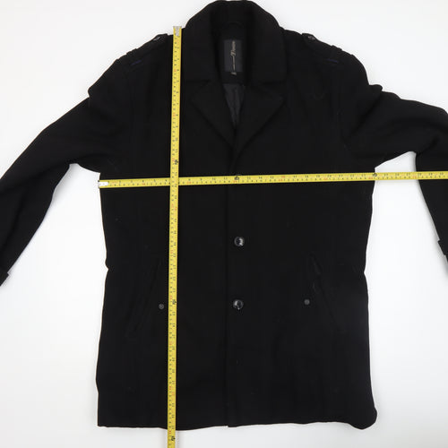 Tom Tailor Denim Men's Black Wool Blend Overcoat Size 2XL