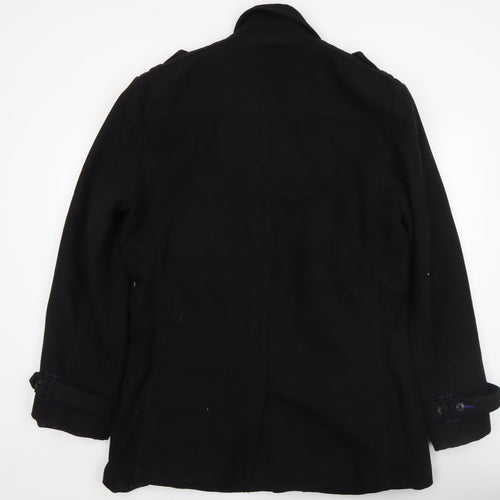 Tom Tailor Denim Men's Black Wool Blend Overcoat Size 2XL