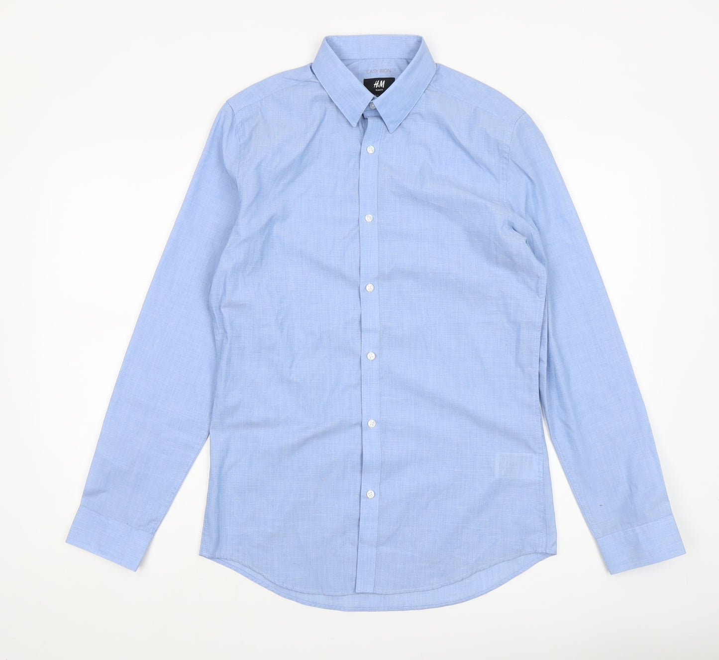 H&M Men's Blue Slim Fit Easy Iron Long Sleeve Dress Shirt Size S
