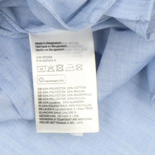 H&M Men's Blue Slim Fit Easy Iron Long Sleeve Dress Shirt Size S