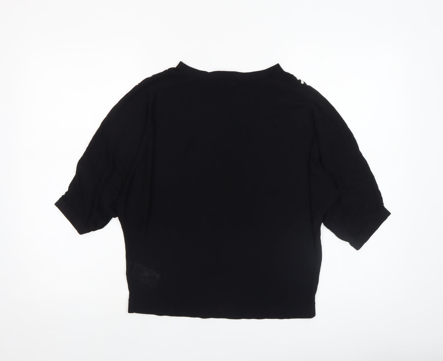 Phase Eight Women Black Beaded Knit Cropped Blouse UK M