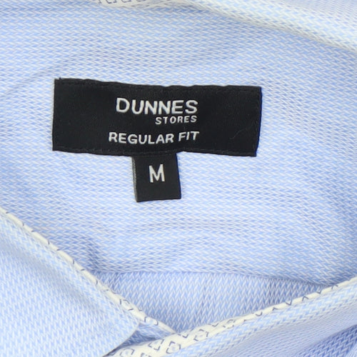 Dunnes Stores Men's Blue Regular Fit Cotton Long Sleeve Formal Shirt Size M
