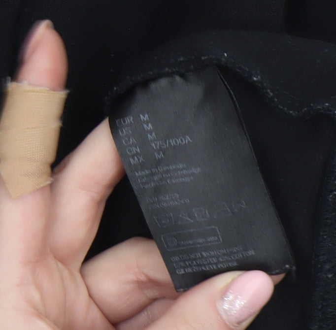 H&M Womens Black Floral Graphic Pullover Hoodie Size 12