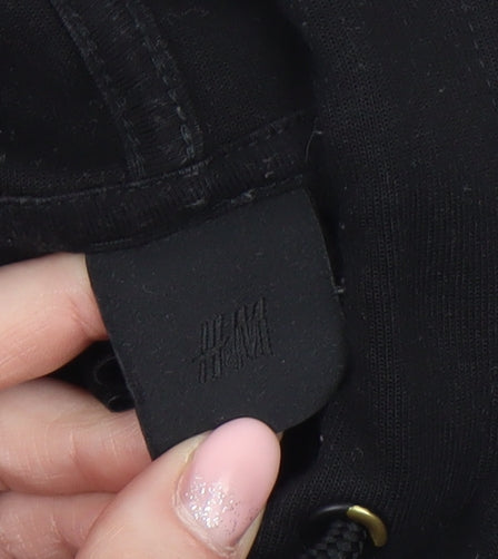 H&M Womens Black Floral Graphic Pullover Hoodie Size 12