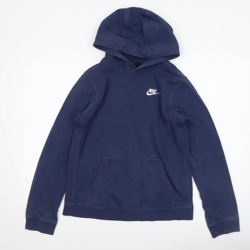 Nike Boys Navy Blue XL Pullover Hoodie with Logo and Kangaroo Pocket