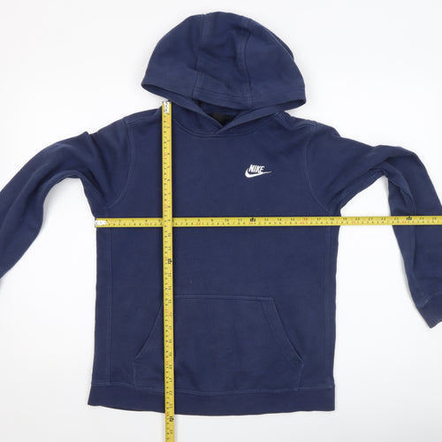 Nike Boys Navy Blue XL Pullover Hoodie with Logo and Kangaroo Pocket