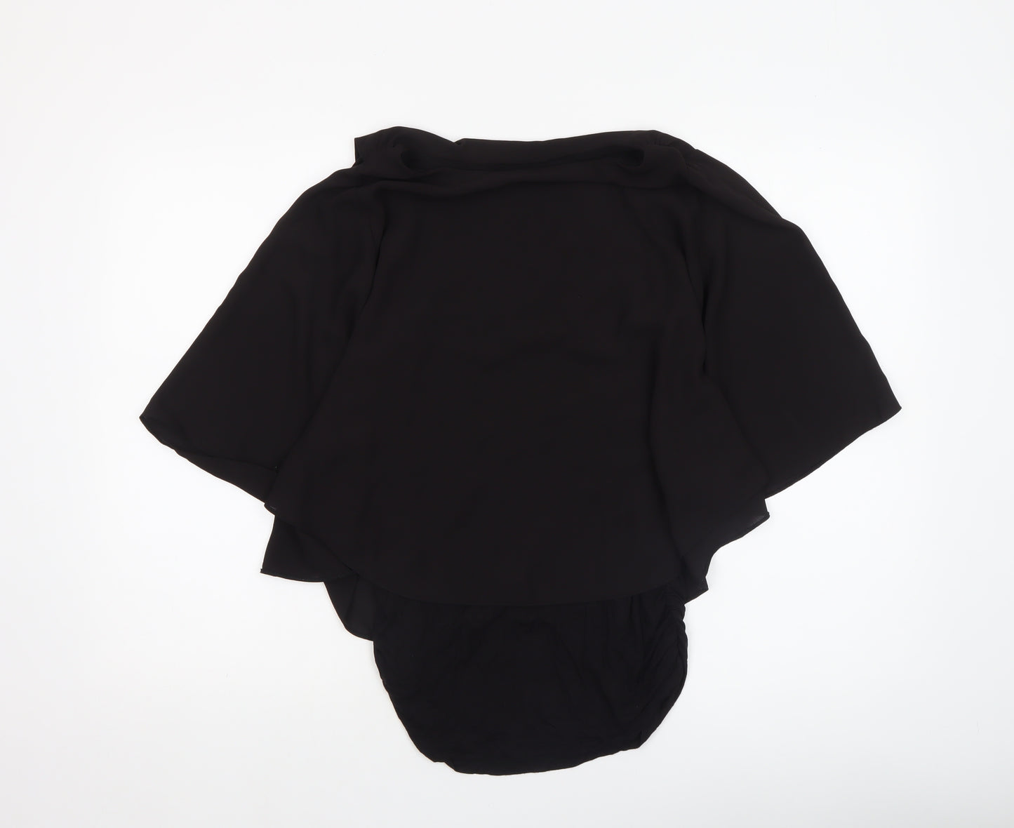 Dunnes Women’s Black Wrap Chiffon Blouse Short Sleeve Size S