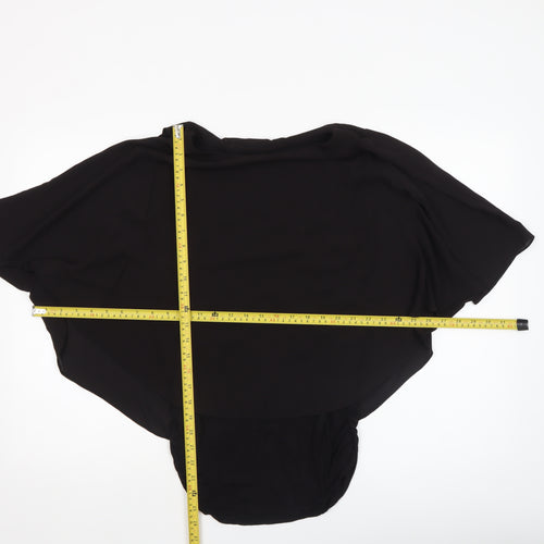 Dunnes Women’s Black Wrap Chiffon Blouse Short Sleeve Size S