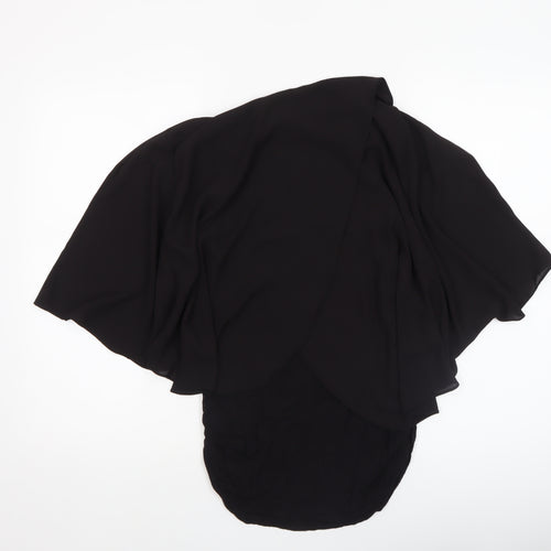 Dunnes Women’s Black Wrap Chiffon Blouse Short Sleeve Size S