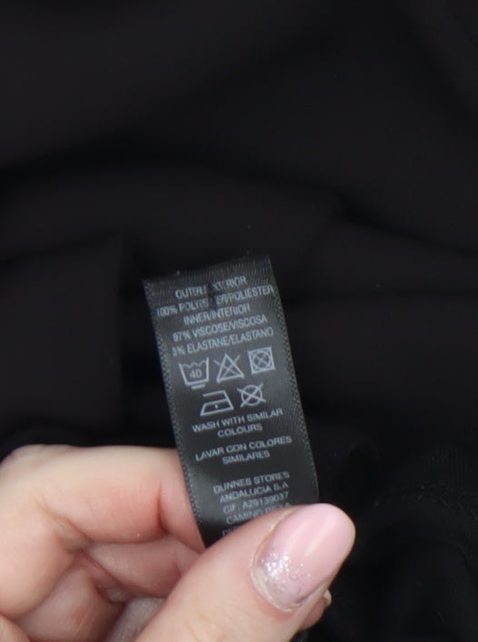 Dunnes Women’s Black Wrap Chiffon Blouse Short Sleeve Size S