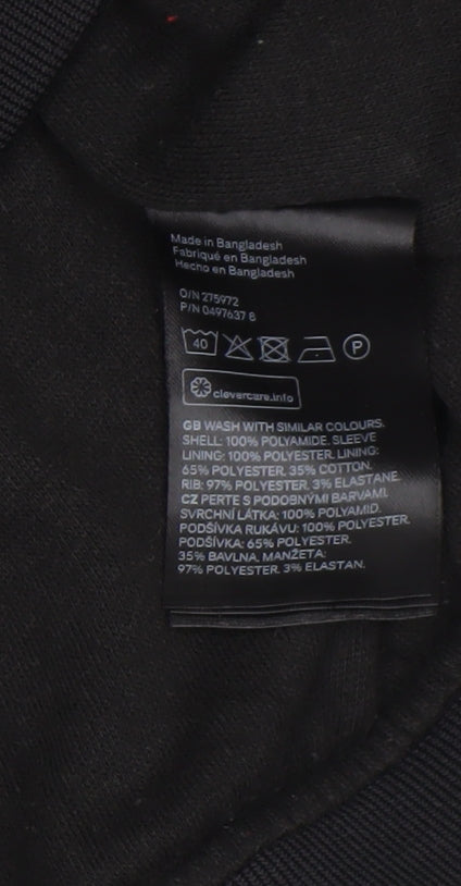H&M L.O.G.G. Men's Black Bomber Jacket L Full Zip Casual Nylon