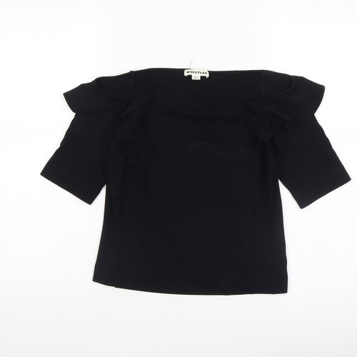 Whistles Women’s Black Off Shoulder Ruffle Blouse UK 12