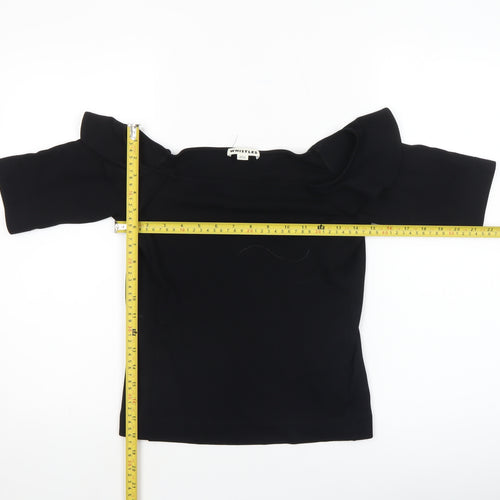 Whistles Women’s Black Off Shoulder Ruffle Blouse UK 12