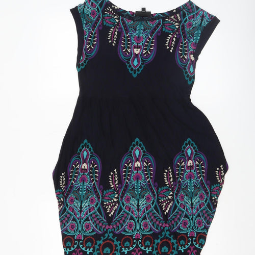 Warehouse Womens Multicoloured Bohemian Shift Dress Size 10