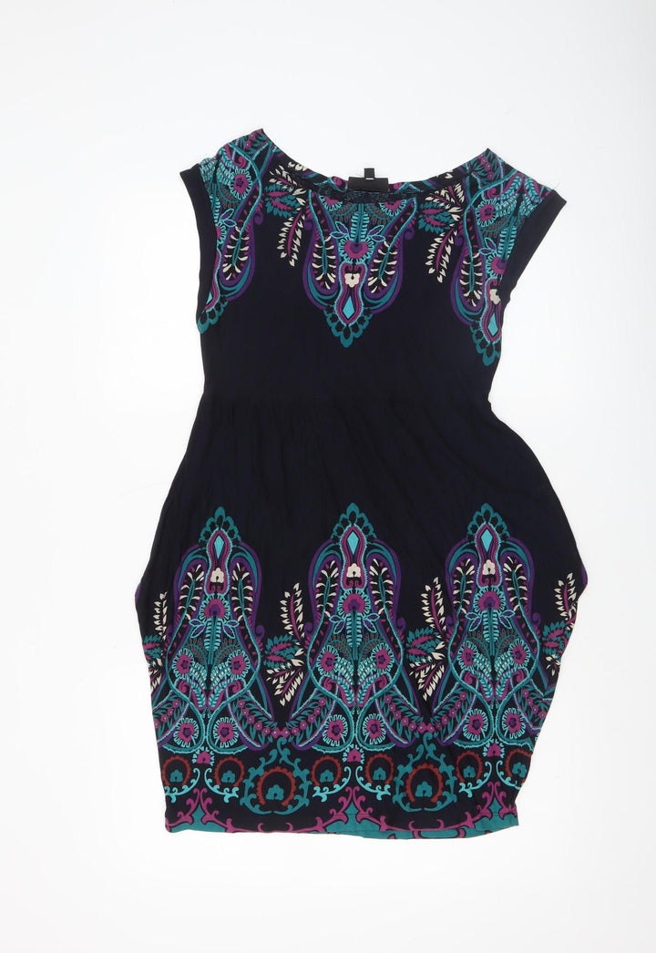 Warehouse Womens Multicoloured Bohemian Shift Dress Size 10