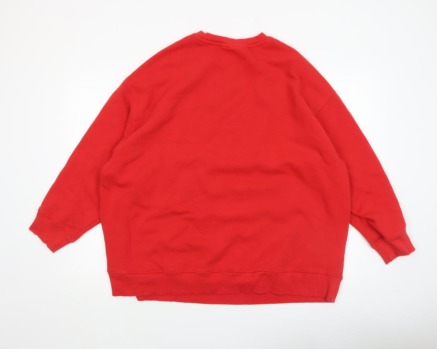 H&M Women Red Mickey Mouse Holiday Season Sweatshirt Size 12