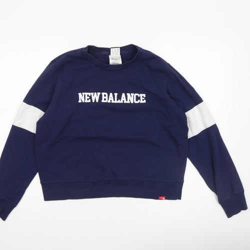New Balance Boys Blue Crew Neck Pullover Sweatshirt Size L