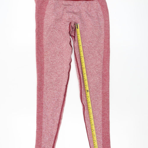 Gymshark Women Red Seamless Leggings Small Compression Activewear