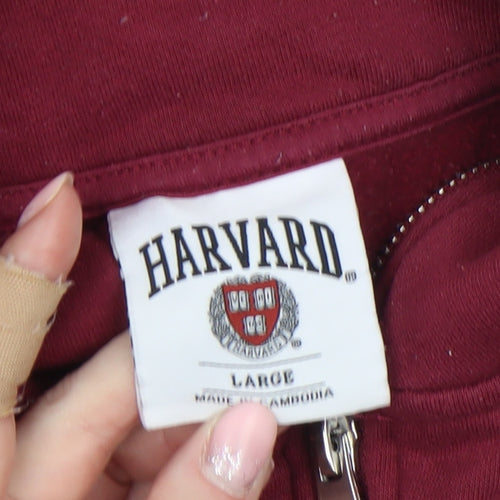 Harvard University Burgundy 1/4 Zip Women's Sweatshirt Size L