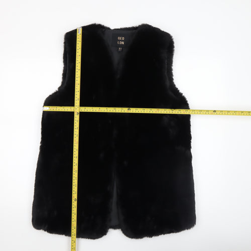 QED LDN Women’s Black Faux Fur Waistcoat Size M