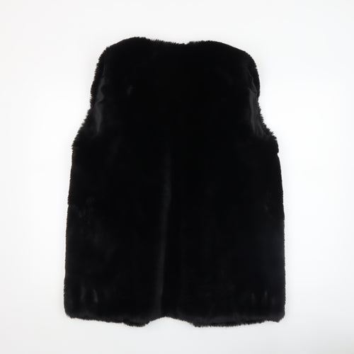 QED LDN Women’s Black Faux Fur Waistcoat Size M