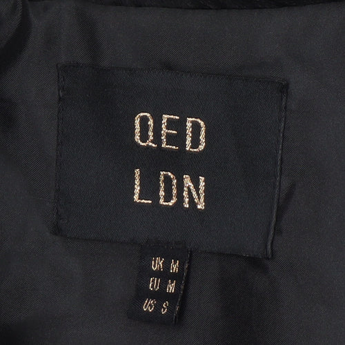 QED LDN Women’s Black Faux Fur Waistcoat Size M