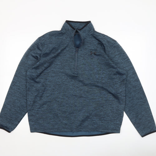 Under Armour Men's Blue 1/2 Zip Pullover Sweatshirt Size L ColdGear Fleece