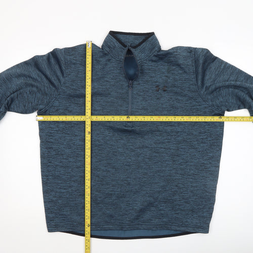 Under Armour Men's Blue 1/2 Zip Pullover Sweatshirt Size L ColdGear Fleece