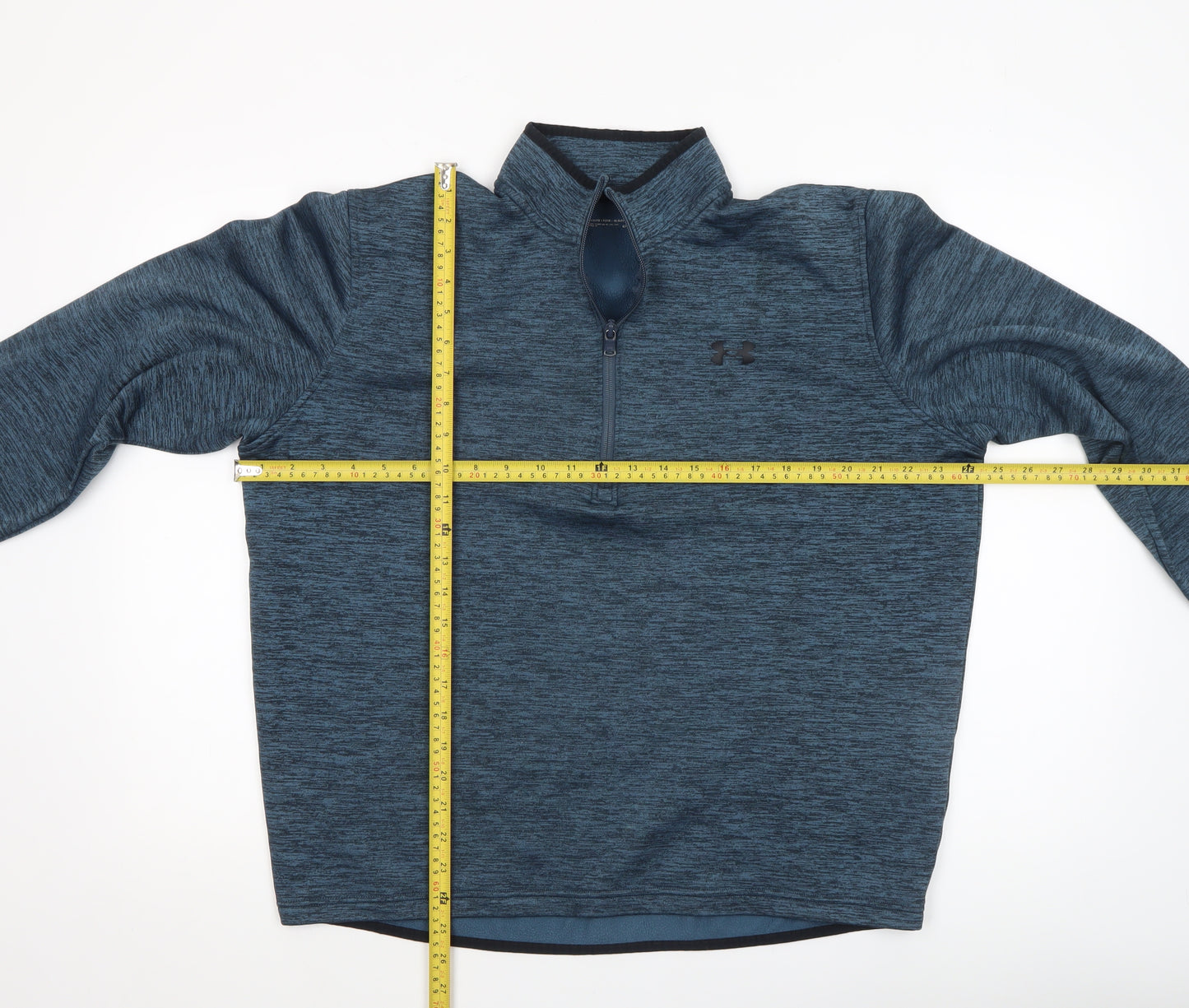 Under Armour Men's Blue 1/2 Zip Pullover Sweatshirt Size L ColdGear Fleece
