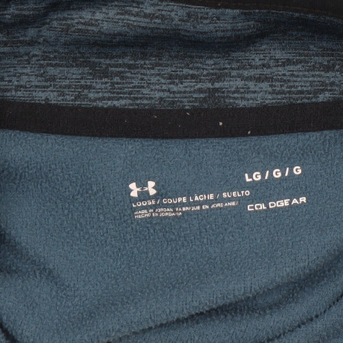 Under Armour Men's Blue 1/2 Zip Pullover Sweatshirt Size L ColdGear Fleece