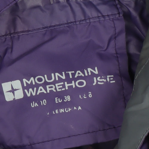 Mountain Warehouse Womens Purple Waterproof Rain Jacket Size 10