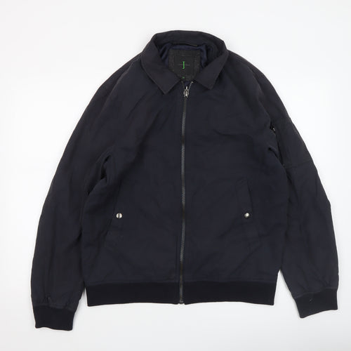Jasper Conran Men's Black Bomber Jacket Size M Cotton Blend