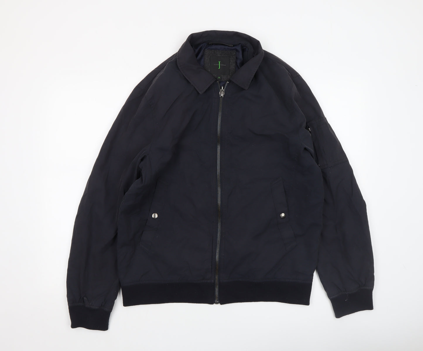 Jasper Conran Men's Black Bomber Jacket Size M Cotton Blend