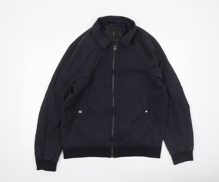 Jasper Conran Men's Black Bomber Jacket Size M Cotton Blend