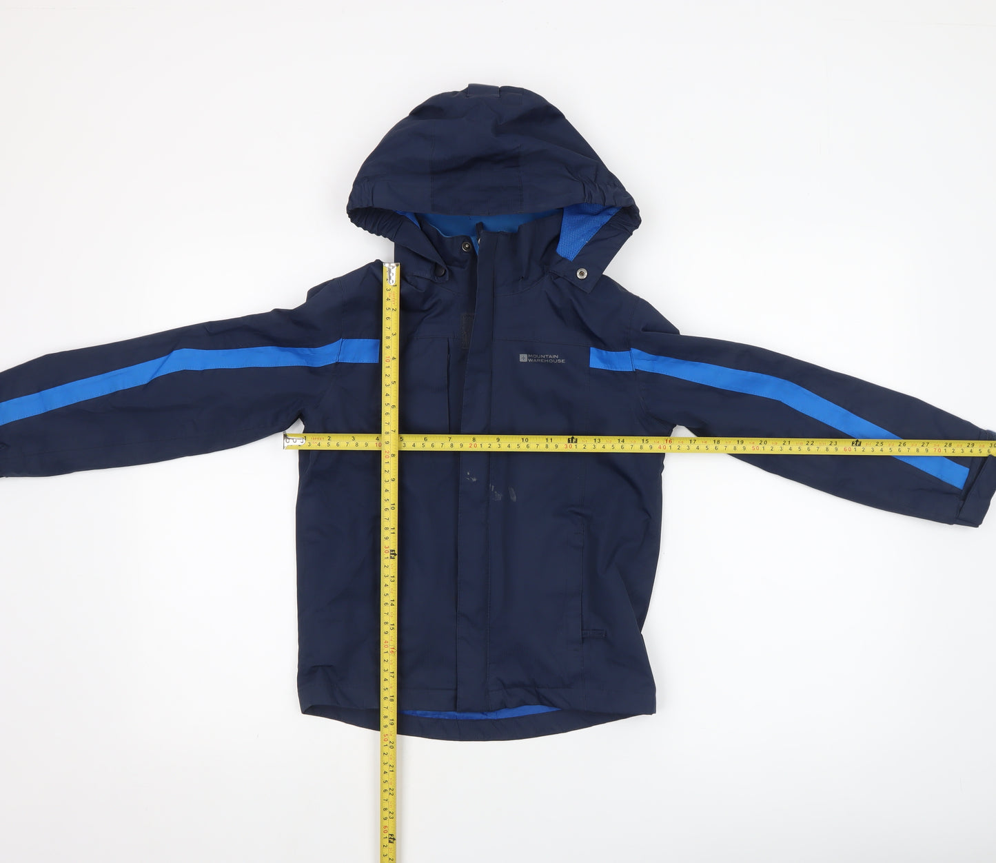 Mountain Warehouse Boys Blue Waterproof Hooded Rain Coat Jacket 7-8 Years