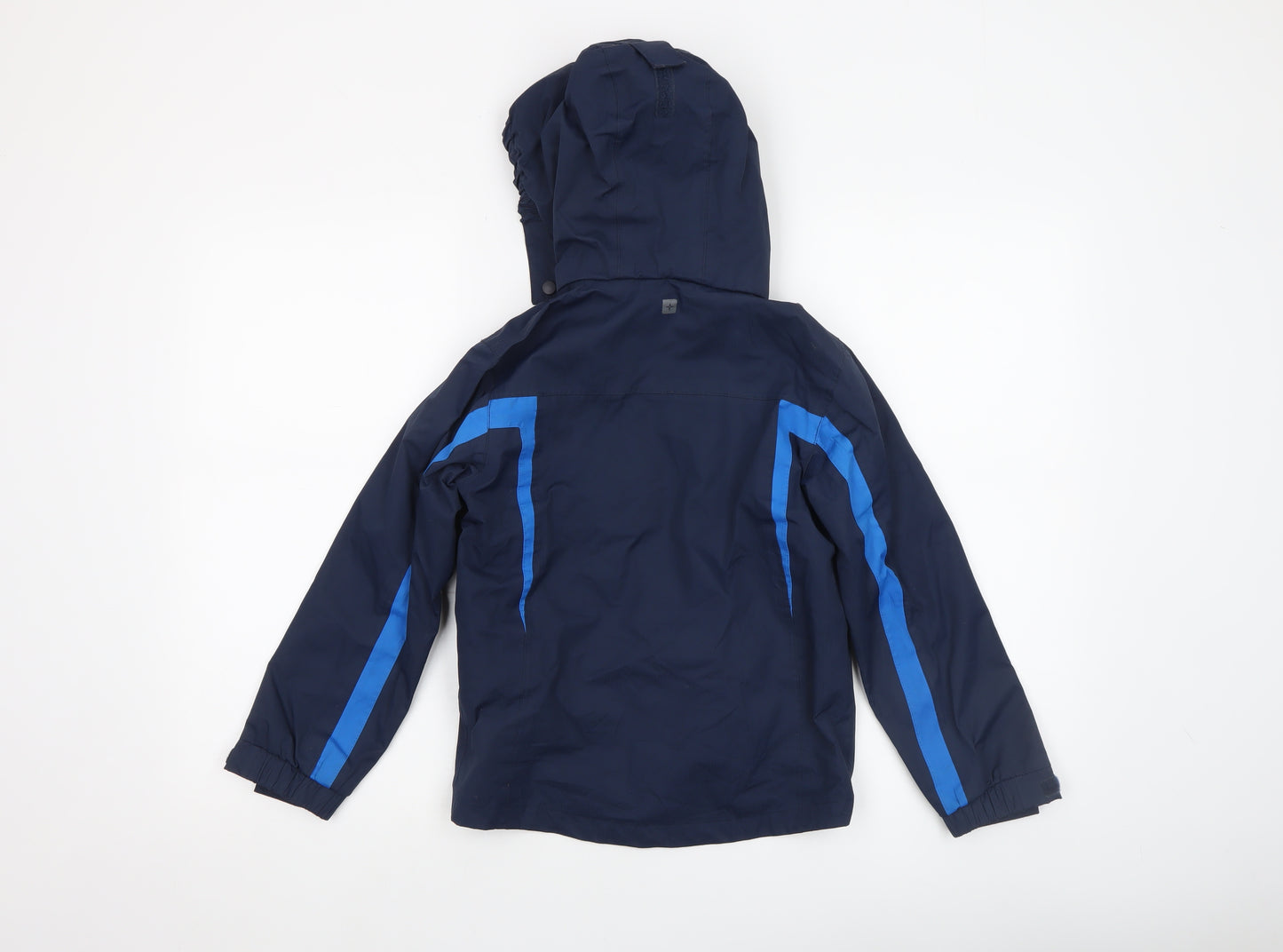 Mountain Warehouse Boys Blue Waterproof Hooded Rain Coat Jacket 7-8 Years