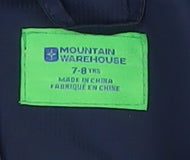 Mountain Warehouse Boys Blue Waterproof Hooded Rain Coat Jacket 7-8 Years