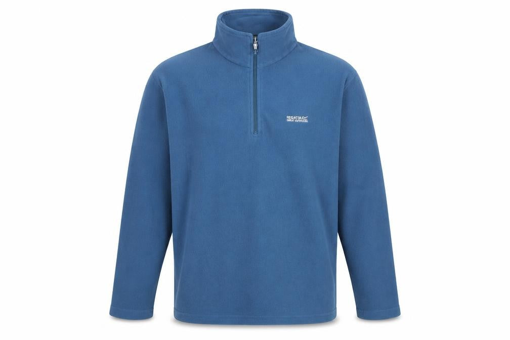 Front view of Regatta Great Outdoors Men's Blue Fleece 1/4 Zip Pullover XL