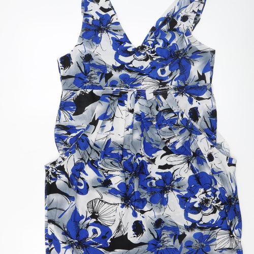 Rant & Rave Women's Multicoloured Floral Sleeveless Fit & Flare Dress L