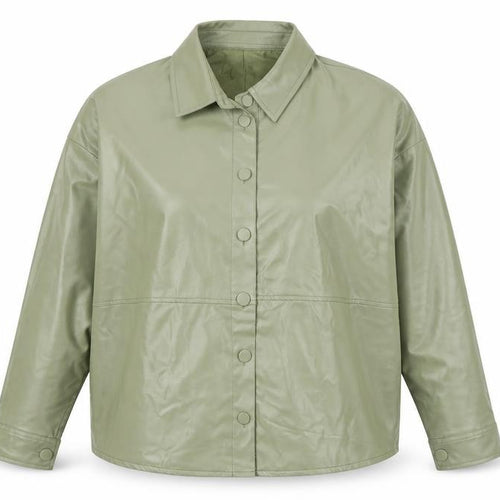 Heartbreak Women’s Green Faux Leather Button Jacket UK 12