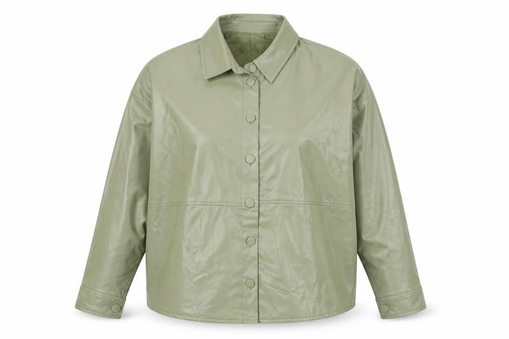 Heartbreak Women’s Green Faux Leather Button Jacket UK 12
