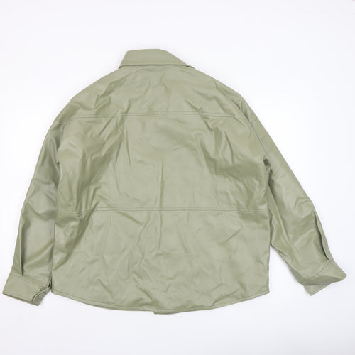 Heartbreak Women’s Green Faux Leather Button Jacket UK 12