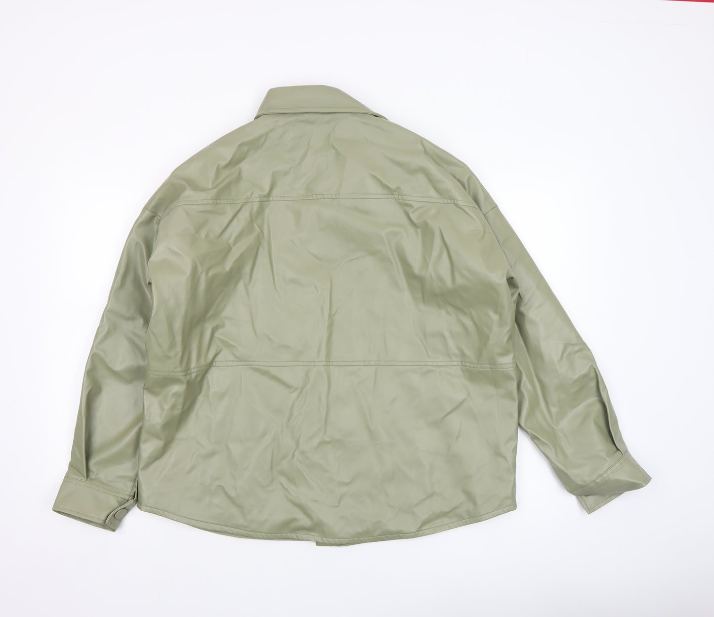 Heartbreak Women’s Green Faux Leather Button Jacket UK 12